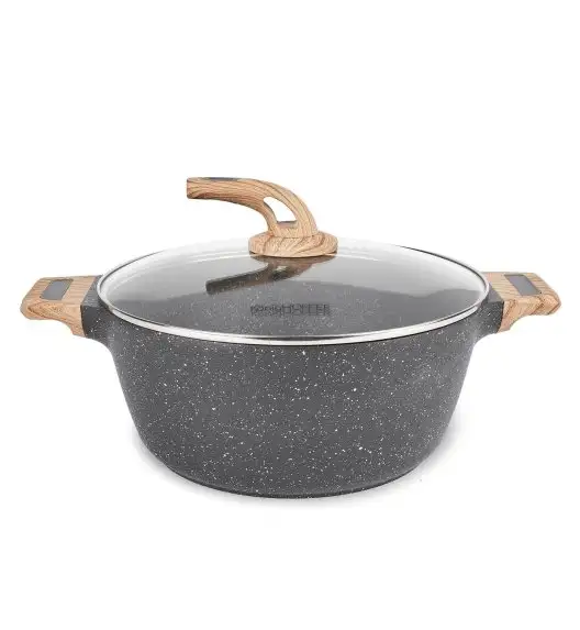 KonigHOFFER FEGATO Garnek granitowy z pokrywką 6,2 L / Greblon C3 Granite