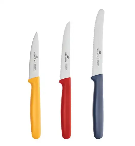 GERLACH SMART COLOR Komplet 3 noży w pudełku / antypoślizgowa rękojeść