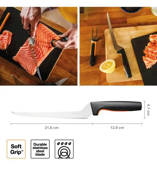 FISKARS FUNCTIONAL FORM 1057540 Nóż do filetowania 22 cm / stal nierdzewna 