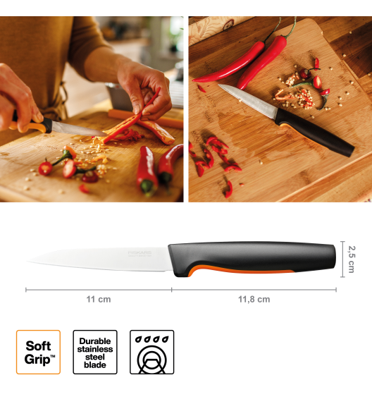 FISKARS FUNCTIONAL FORM 1057542 Nóż do obierania 11 cm / stal nierdzewna 