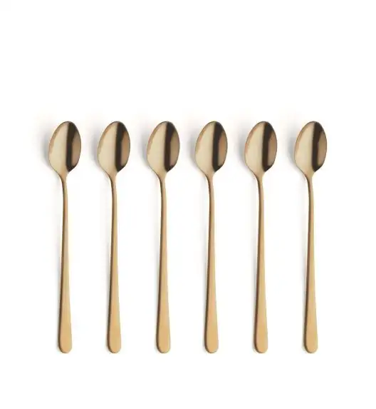 AMEFA AUSTIN VINTAGE Sztućce UE Komplet łyżeczki do kawy latte 6 el w pudełku / RETRO STYL / złote / wieczysta gwarancja