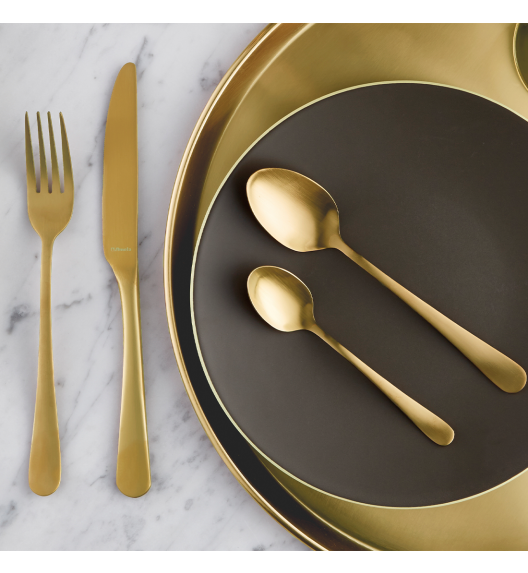 AMEFA AUSTIN VINTAGE Sztućce UE Komplet łyżeczki do kawy latte 6 el w pudełku / RETRO STYL / złote / wieczysta gwarancja