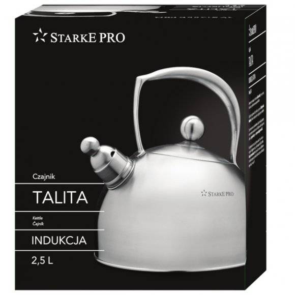 STARKE TALITA Czajnik z gwizdkiem ze stali nierdzewnej 2,5L / satyna / / Indukcja