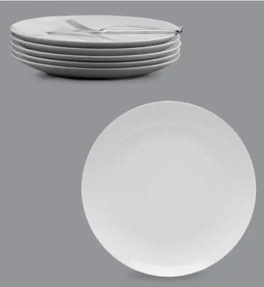 LUBIANA BOSS Komplet talerz obiadowy 27 cm / 6 os / 6 el / biały 
