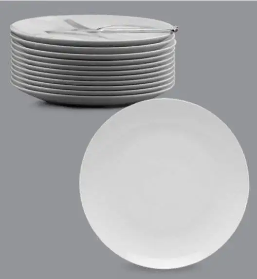 LUBIANA BOSS Komplet talerz obiadowy 27 cm / 12 os / 12 el / biały / porcelana