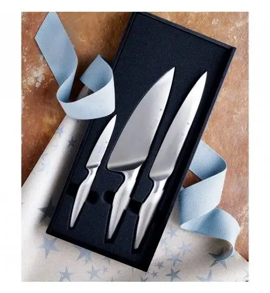 WMF CHEF'S EDITION Zestaw 3 noży kuchennych / Stal nierdzewna Cromorgan