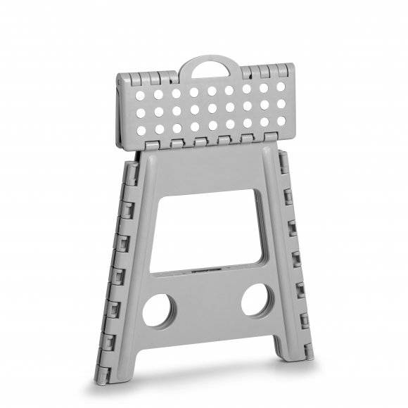 ZELLER Taboret składany antypoślizgowy 39 cm / jasny szary / tworzywo sztuczne