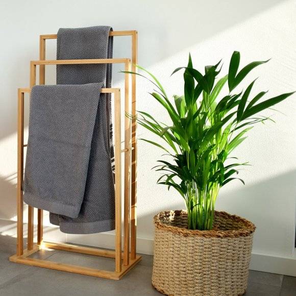 ZELLER Stojący wieszak na ręczniki 81,5 cm / drewno bambusowe