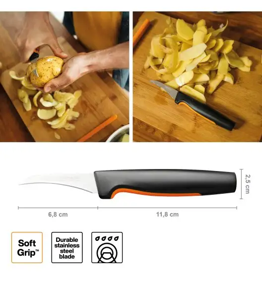 FISKARS FUNCTIONAL FORM 1057545 Nóż do skrobania 7 cm zagięty / stal nierdzewna 