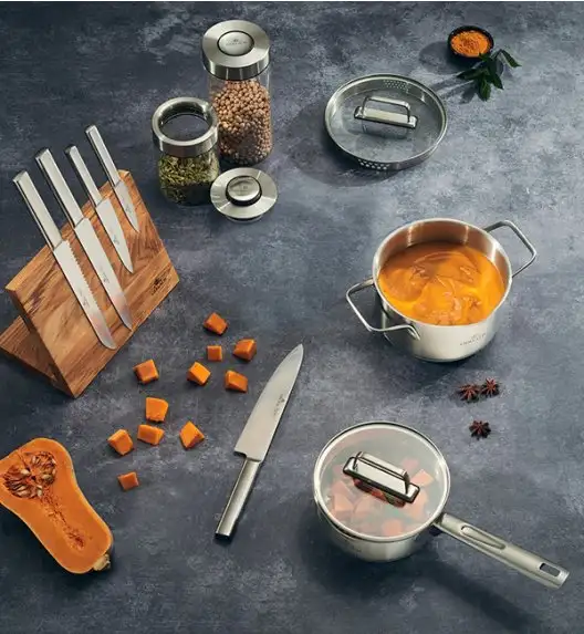 GERLACH AMBIENTE Komplet Garnki z pokrywkami 10 el / stal nierdzewna / indukcja