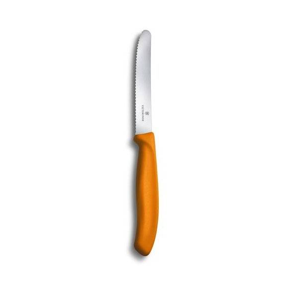 VICTORINOX SWISS CLASSIC Nóż stołowy / do pomidorów 11 cm / pomarańczowy