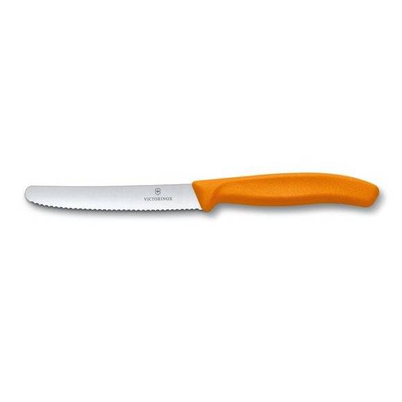 VICTORINOX SWISS CLASSIC Nóż stołowy / do pomidorów 11 cm / pomarańczowy