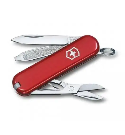 VICTORINOX CLASSIC SD Scyzoryk z nożyczkami i śrubokrętem / czerwony / wyprodukowany w Szwajcarii