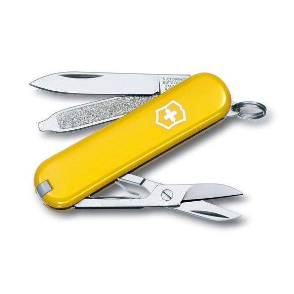 VICTORINOX CLASSIC SD Scyzoryk z nożyczkami i śrubokrętem / żółty / wyprodukowany w Szwajcarii