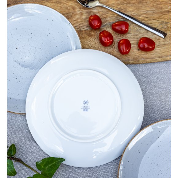 LUBIANA BOSS 6630Z Serwis obiadowy 96 el / 24 osoby / szary / porcelana ręcznie malowana