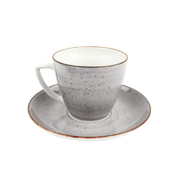 LUBIANA BOSS 6630Z Serwis obiadowo - kawowy 36 el / 6 osób / szary / porcelana ręcznie malowana