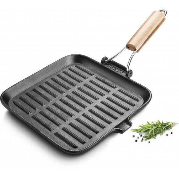 LAMART IRON Żeliwna patelnia grillowa 23 cm / indukcja / LT1065