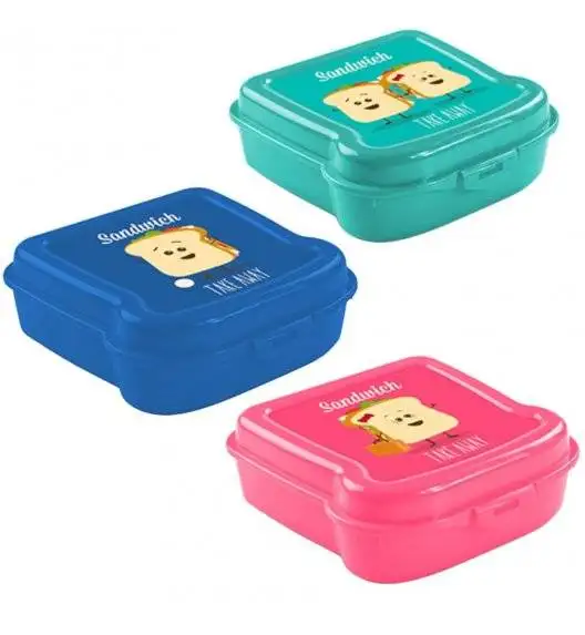 HEGA Lunch box / pojemnik na kanapkę 13,8 x 13,8 cm / mix kolorów