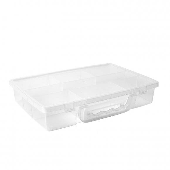 HEGA HOBBY Organizer / pudełko z przegródkami zamykane / 25,5 x 17,5 cm / tworzywo sztuczne