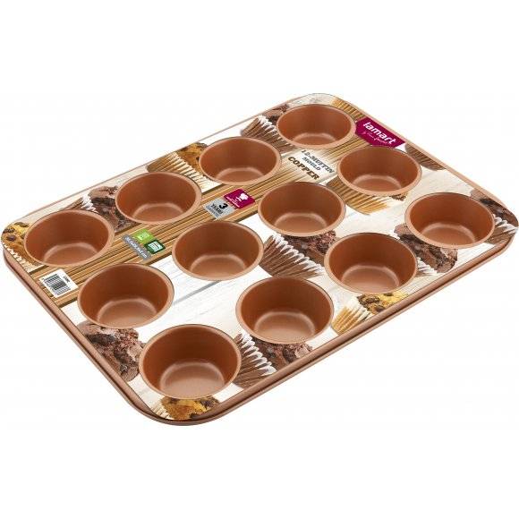 LAMART COPPER Forma do pieczenia na 12 muffin / LT3092