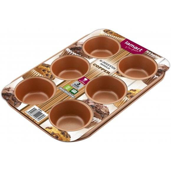 LAMART COPPER Forma do pieczenia 6 muffin / LT3091