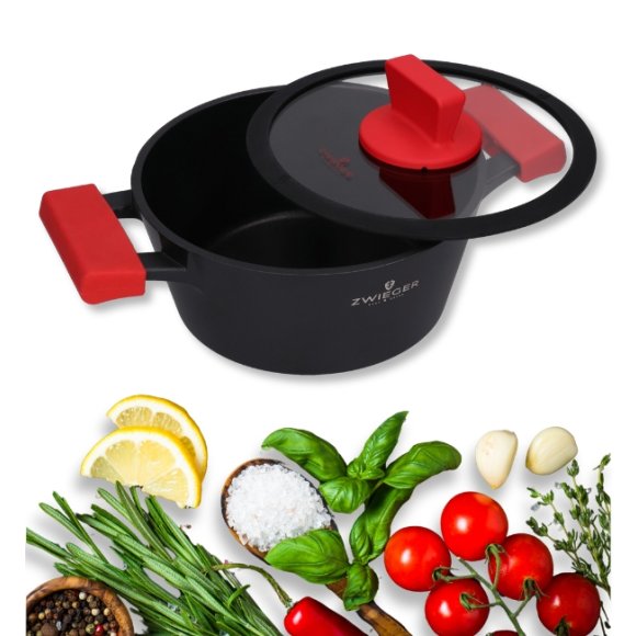 ZWIEGER OBSIDIAN Garnek z pokrywką 2l/ 20 cm GREBLON C3+