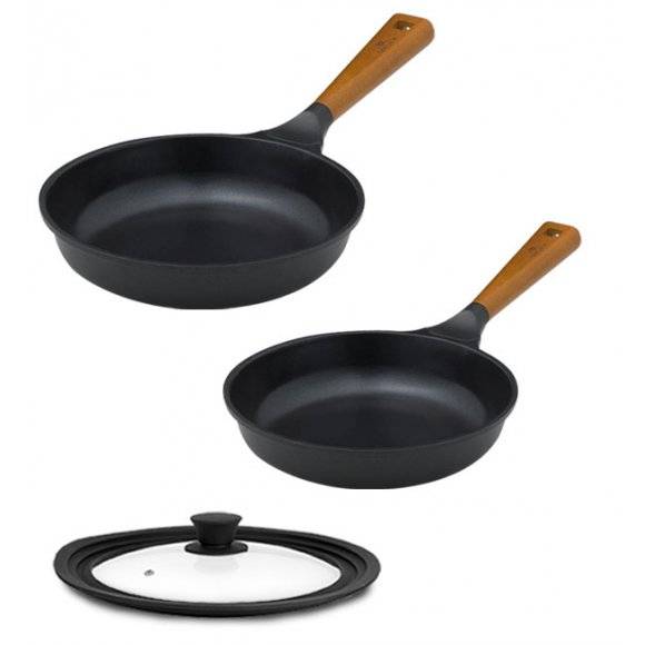 GERLACH NATUR Komplet patelni 24, 28 cm z powłoką ceramiczną ILAG® Non-Stick + pokrywka