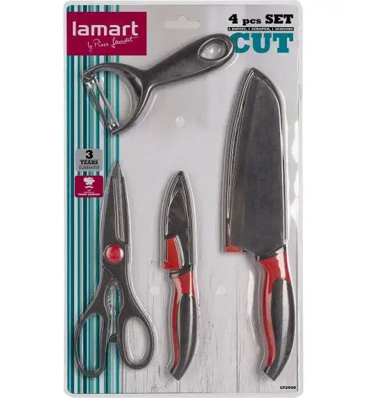 LAMART CUT Zestaw noży + akcesoria / nożyczki, obierak / LT2098