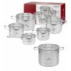 GERLACH AMBIENTE Komplet Garnki z pokrywkami 10 el + Garnek Ambiente 7 l / stal nierdzewna / indukcja