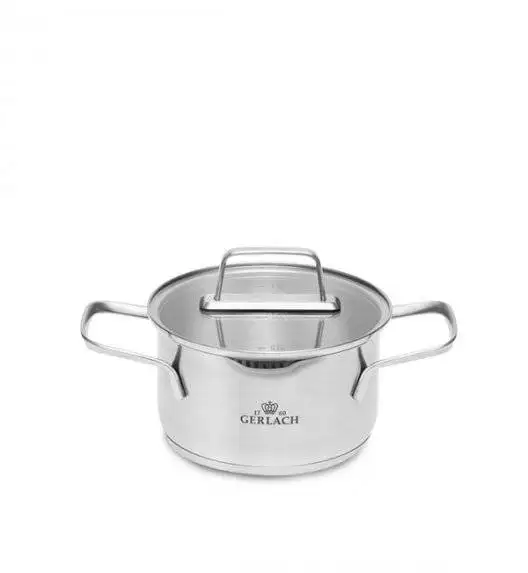GERLACH AMBIENTE Komplet Garnki z pokrywkami 10 el + Patelnia naleśnikowa 26 cm + Gerlach Natur Patelnia 20, 24, 28 cm