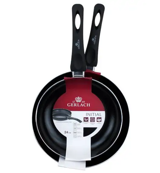 GERLACH AMBIENTE Komplet Garnki z pokrywkami 10 el + Garnek Ambiente 7 l + Patelnie Initial 24, 28 cm / stal nierdzewna / indukcja