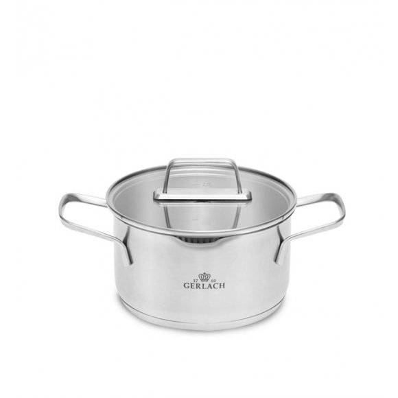 GERLACH AMBIENTE Komplet Garnki z pokrywkami 10 el + Patelnie Initial 24, 28 cm / stal nierdzewna / indukcja
