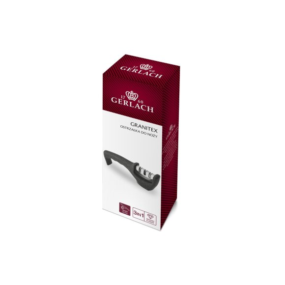 GERLACH GRANITEX Ostrzałka 3w1 / trójfazowy mechanizm / stal nierdzewna