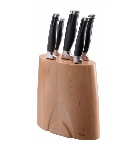 JAMIE OLIVER Komplet noże kuchenne w drewnianym bloku / 6 el