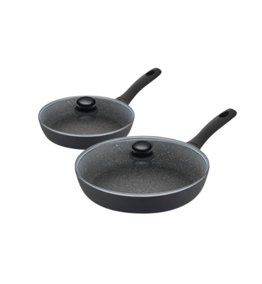 GERLACH AMBIENTE Komplet Garnki z pokrywkami 10 el + Patelnie Granitex 20, 28 cm +pokrywki uniwersalne / stal nierdzewna / indukcja