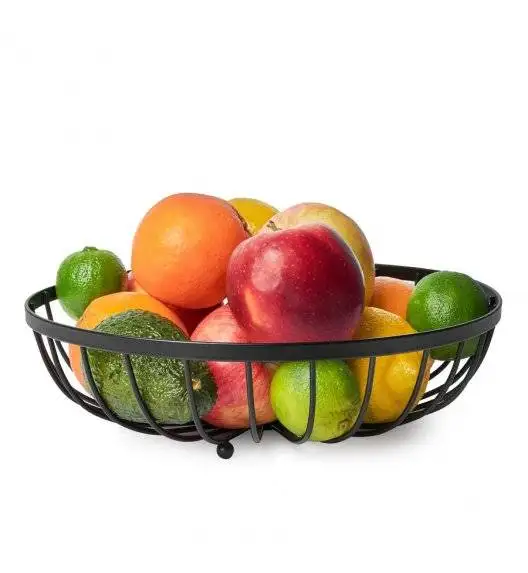 TADAR Koszyk metalowy na owoce / czarny / 30 x 8,5 cm