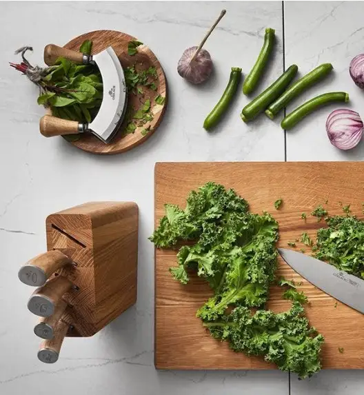 GERLACH NATUR Komplet 5 noży w bloku + ostrzałka 3w1 Gerlach Granitex