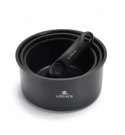 GERLACH SMART 994 Komplet 3 garnków 16/18/20 cm z odpinaną rączką + patelnie Smart 20, 24, 28 cm 