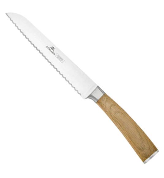 GERLACH NATUR Komplet 5 noży w bloku + Natur Tasak do ziół z deską + nożyce do drobiu drewniane