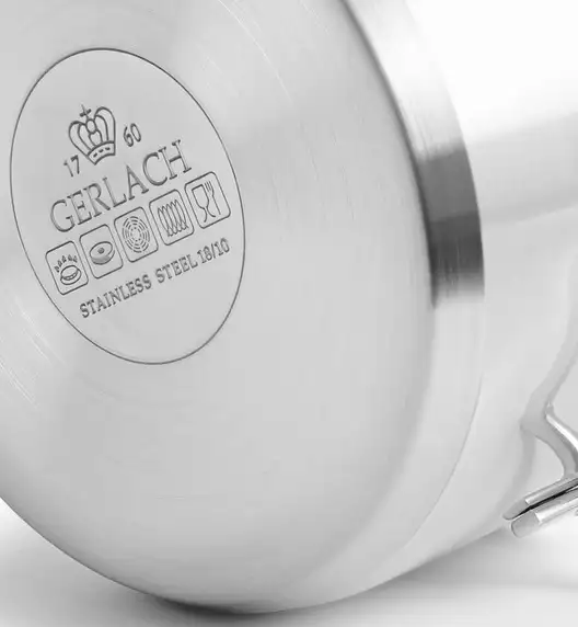 GERLACH BRAVA Komplet Garnki z pokrywkami 8 el + Gerlach Smart Patelnia 20 24 28 cm 