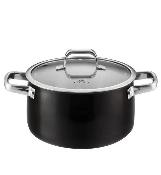 GERLACH PRIME Komplet Garnki z pokrywkami 6 el + patelnie Gerlach Smart Patelnia 20 24 28 cm 