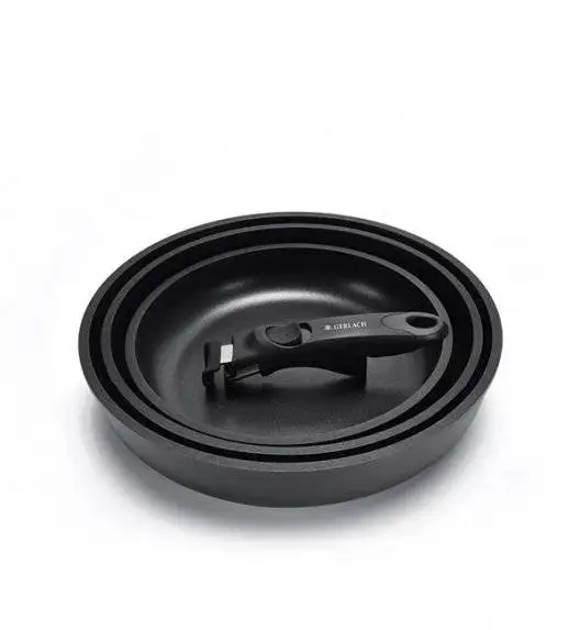 GERLACH AMBIENTE Komplet Garnki z pokrywkami 10 el + Gerlach Smart Patelnia 20 24 28 cm 