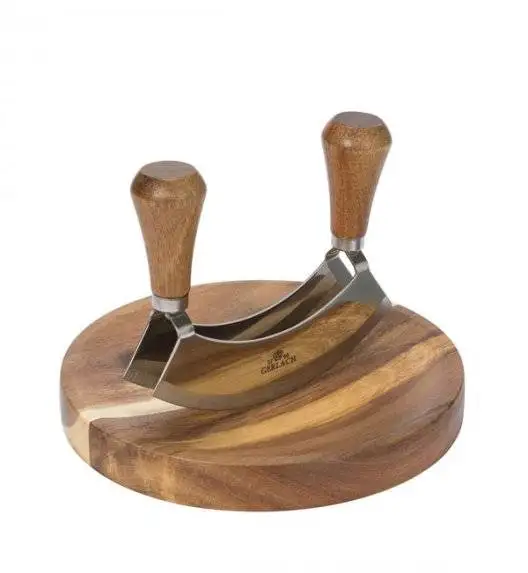 GERLACH LOFT Komplet 5 noży w bloku + Gerlach Natur Tasak z deską do ziół + komplet desek dębowych