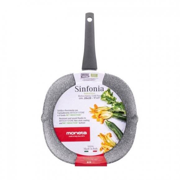 MONETA SINFONIA Patelnia grillowa 28 cm powłoka nieprzywierająca Artech Stone / indukcja
