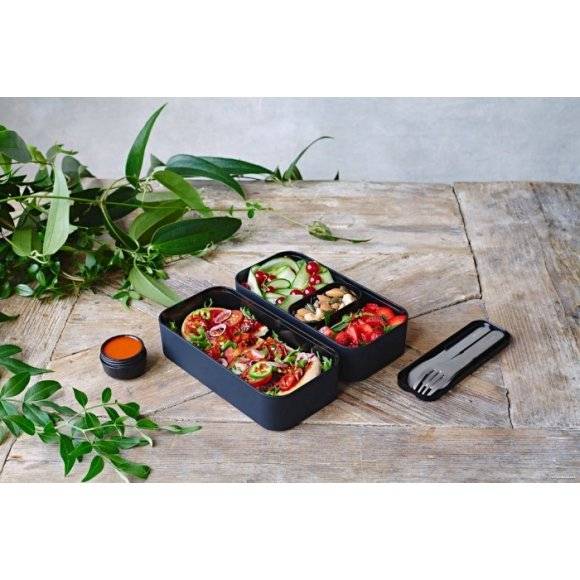 MONBENTO BENTO ORIGINAL Lunchbox 2 x 0,5 L / Black Onyx