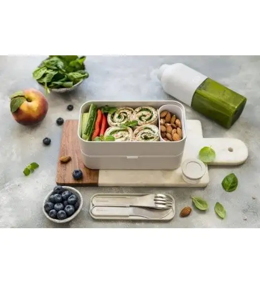 MONBENTO BENTO ORIGINAL Lunchbox 2 x 0,5 L / Grey Coton