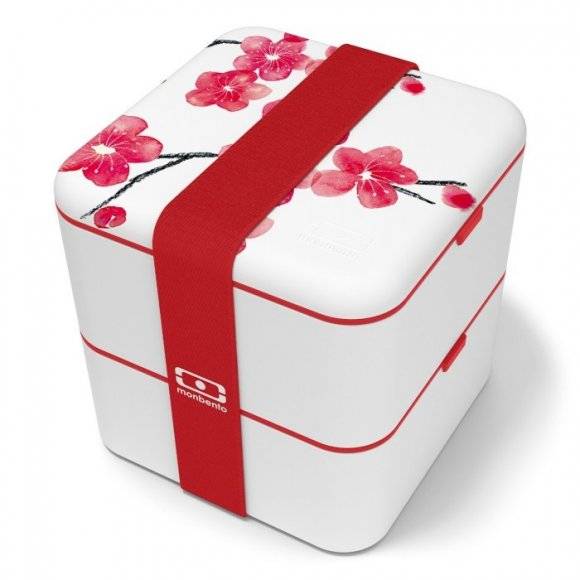 MONBENTO BENTO SQUARE Lunchbox 2 x 0,85 L / Graphic Blossom