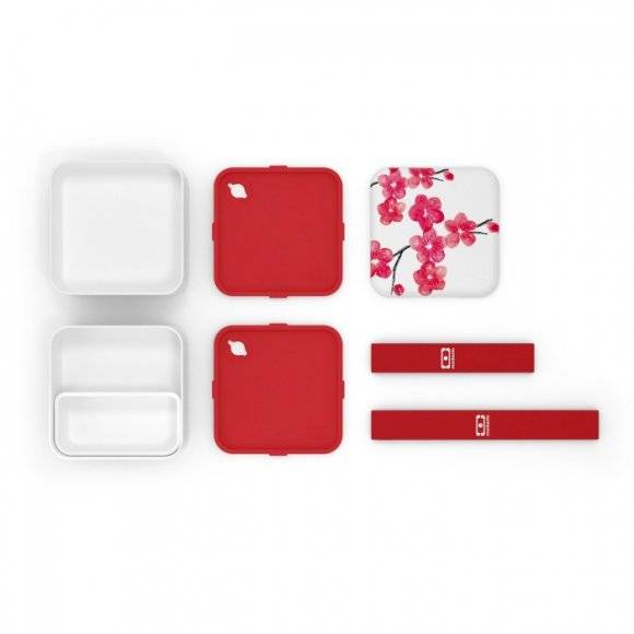 MONBENTO BENTO SQUARE Lunchbox 2 x 0,85 L / Graphic Blossom