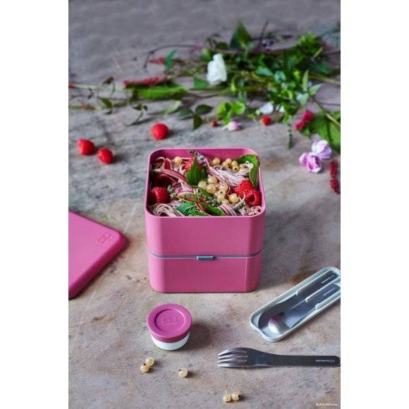 MONBENTO BENTO SQUARE Lunchbox 2 x 0,85 L / Pink Blush