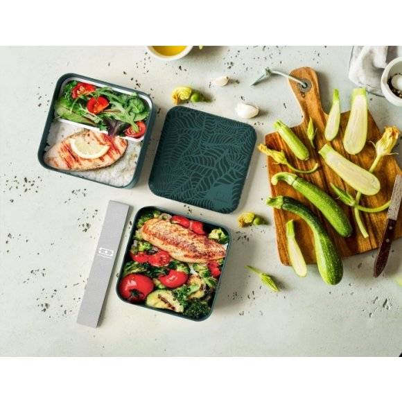 MONBENTO BENTO SQUARE Lunchbox 2 x 0,85 L / Graphic Jungle